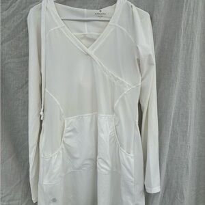 Athleta Cream Athleisure Short, V neck Dress